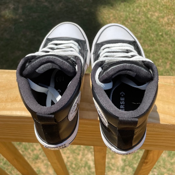 Converse Black Leather Sneakers Size 13 - Picture 8 of 16